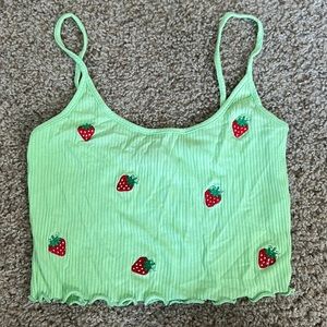 Strawberry Stitched Tank Top - XS